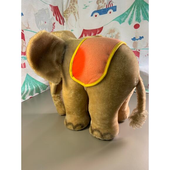 Steiff Jumbo Elephant Vintage Circus Toy - Plush Mohair Mid Century Survivor! - Picture 3 of 10